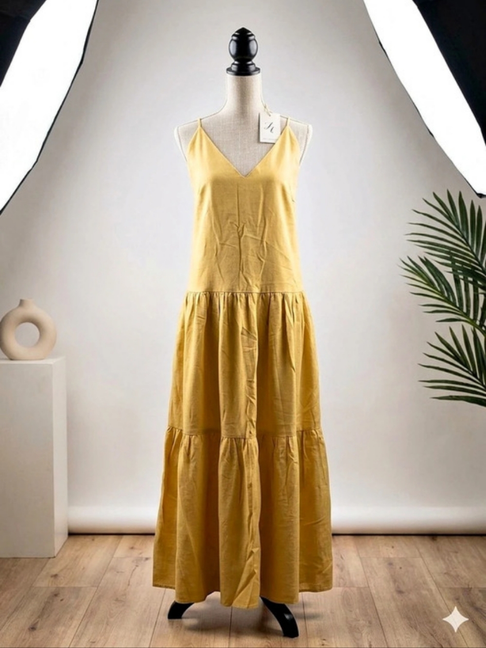 Farm Rio Yellow Maxi Dress Size Small NWT